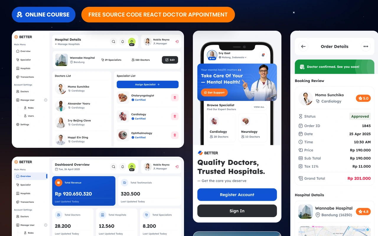 Foto kelas Laravel 12 & SC React: Web Hospital dan Doctor Appointment